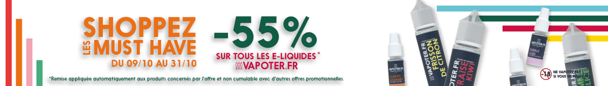 -55% sur les e-liquides Vapoter.fr