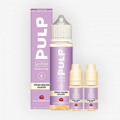 Pack 60ml Pêche Melon Glacés Pod Liquide Pulp - 06mg